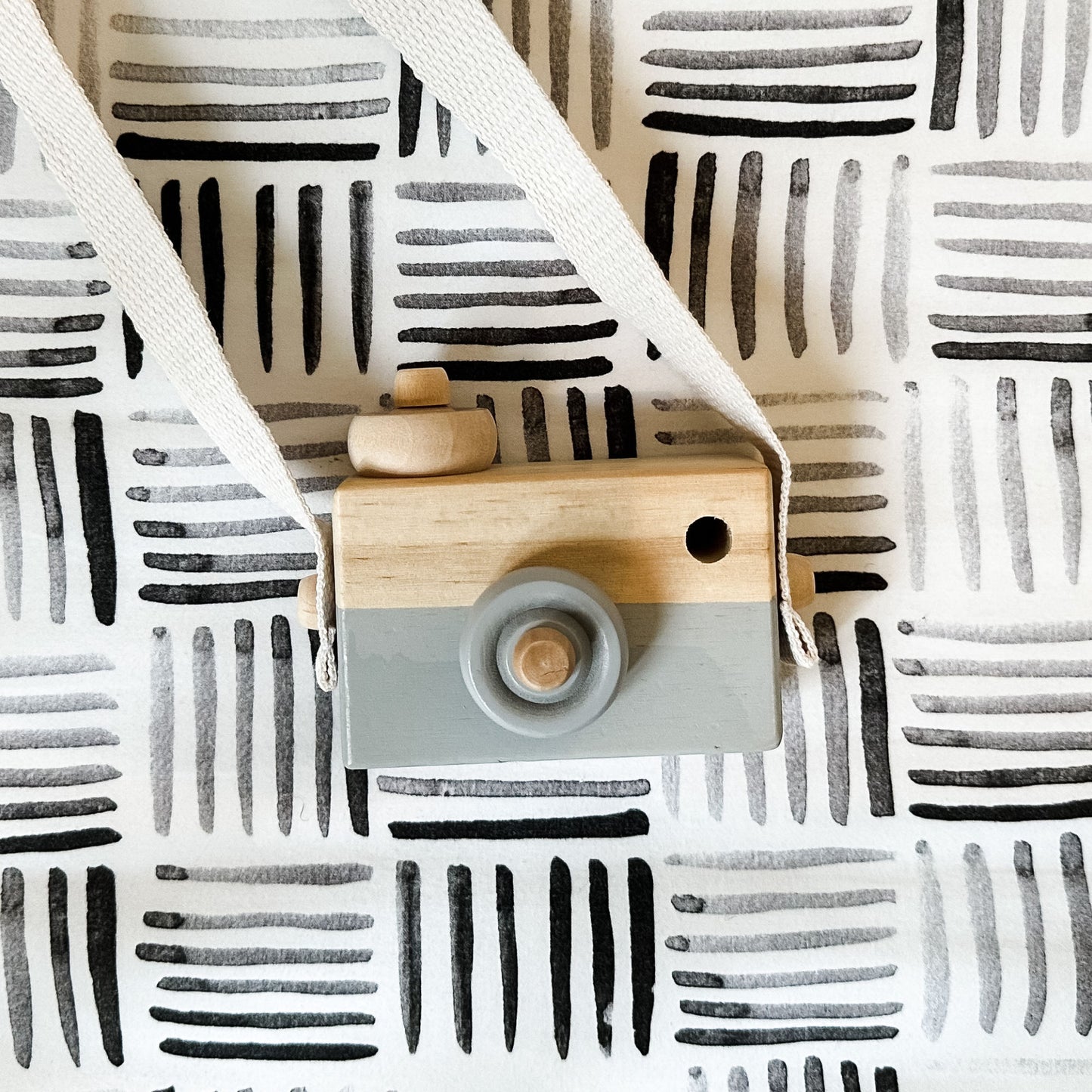 PERSONALISED WOODEN TOY CAMERA GREY