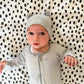 PERSONALISED BABY BEANIE WITH EARS GREY