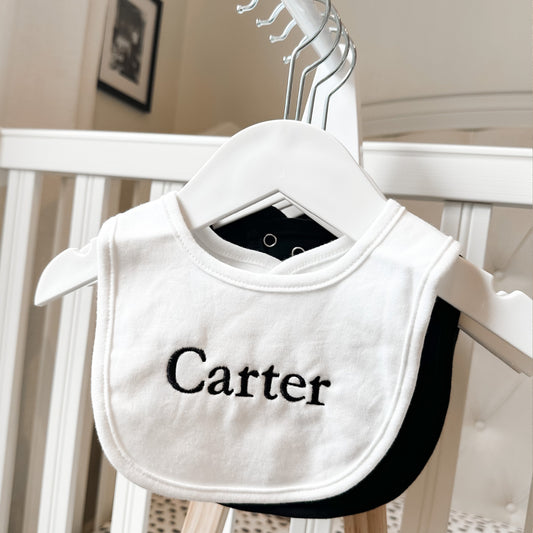 PERSONALISED COTTON BABY BIB BUNDLE - 2 PACK