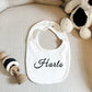 PERSONALISED COTTON BABY BIB WHITE