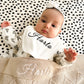 PERSONALISED DIAMOND COTTON KNIT BABY BLANKET BEIGE