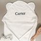 PERSONALISED HOODED BABY TOWEL WHITE