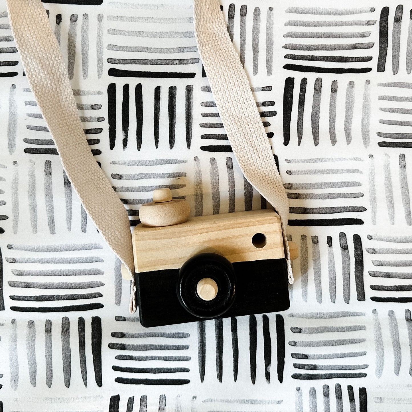 PERSONALISED WOODEN TOY CAMERA BLACK